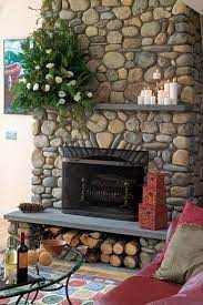A Cobblestone Fireplace I Want One