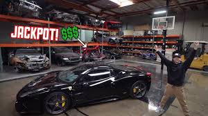 Copart's exotic car inventory is great for finding project cars or for sourcing rare and expensive parts. Wrecked Ferrari 458 Parts Shopping In A Exotic Junkyard Youtube