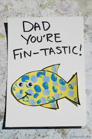 Father's day card features foil. Fathers Day Cards Kids Can Make Finger Painting Fish Crafts On Sea