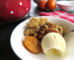 persimmon crumble with honey and