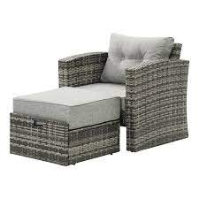 Cesicia Gray Wicker Outdoor Lounge