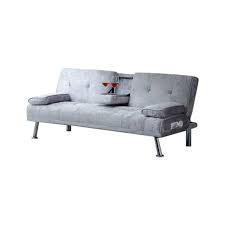 Crushed Velvet Sofa Bed With Drink Cup