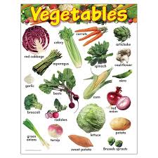 Educational Healthy Habits Bulletin Board Chart Vegetables