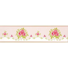 Pink Fl Bouquet Wallpaper Border