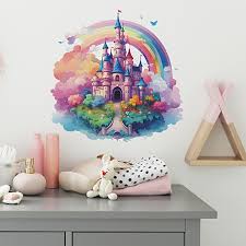 Castle Wall Stickers Cartoon Painted