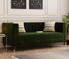 3 Seater Sofa Velvet Dark Olive Green