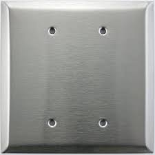 Stainless Steel Two Gang Blank Switch Plate