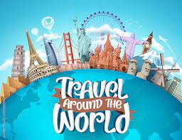 travel around the world vector tourism