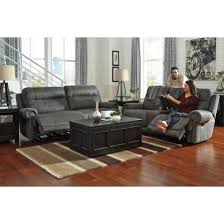 Austere Reclining Living Room Set In Gray