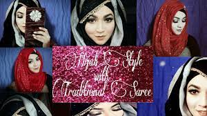 hijab style with saree pari zaad