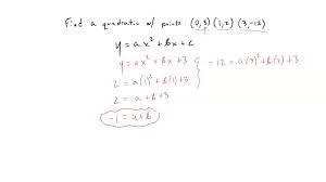 Quadratic Function That Fits The Points