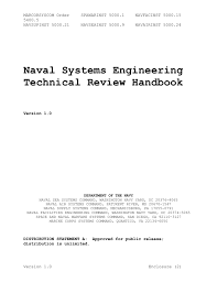 Naval Systems Engineering Technical Review Handbook