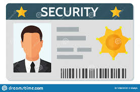 Flat Style Vector Illustration Of Security Staff Id Card