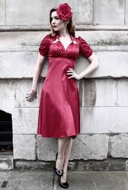 starlet satin red 40s dress