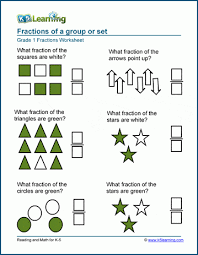 fractions of a set or group worksheets