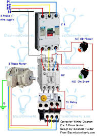Elektromotor draht dreiphasige 230 460. Contactor Wiring Diagram For 3 Phase Motor With Overload Relay Electricalonline4u