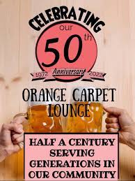 nate orange carpet lounge