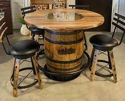 jack daniels whiskey barrel pub table