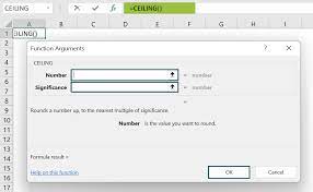 excel ceiling function formula