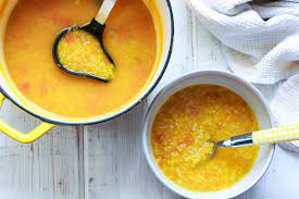 easy red lentil turmeric pastina soup