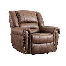 golden faux leather manual recliner