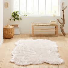 livio large faux sheepskin rug white