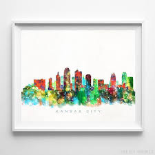 Missouri Watercolor Skyline Wall Art