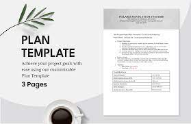free plan template in word