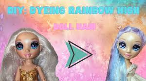 diy dyeing rainbow high doll hair