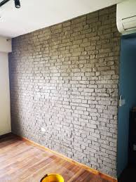 plaster cement brick wall design and