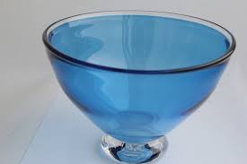 Swedish Heavy Art Glass Bowl Vintage