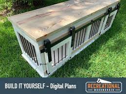 Dog Crate Plans Barn Door Wooden Double