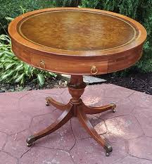 Mersman Round Leather Top Table Marva