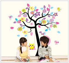 Owl Tree Wall Sticker Creative Colorful