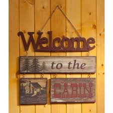 Rustic cabin in the woods i thought you'd also enjoy this rustic cabin in the woods… Welcome To The Cabin Triple Wood Sign Cabela S Cabin Decor Cabin Signs Log Cabin Decor