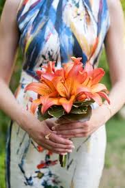 Wedding bouquets with tiger lilies. Tiger Lily Ceremony Decor