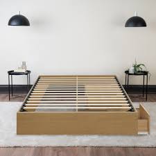 Storage Wood Bed Natural Maple