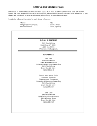 Reference Sample For Resume Resume Reference Page Professional