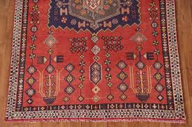 vine wool rug 5x7 ft red geometric