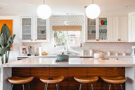 Kitchen With A Glass Front Cabinet