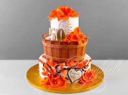 Свадебный торт осенние листья № 698 стоимостью 15 250 рублей - торты на  заказ ПРЕМИУМ-класса от КП «Алтуфьево»