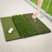 3 level turf golf mat 24x24 golf training mat with fairway rough and driving turf golf practice equipment with 6 practice tees by wakeman