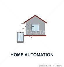 Home Automation Flat Icon Colored Sign
