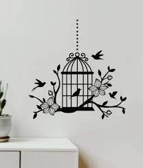 Bird Cage V4 Wall Decal Art Sticker