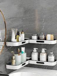 1pc Bathroom Corner Shelf Rotatable