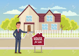 House For Sale Man Broker And Home Sales Real Estate Agency