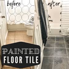 painted bathroom floor tile the diy vibe