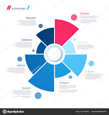 Pie Chart Concept With 8 Parts Vector Template For Web