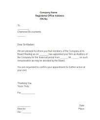 appointment letter statutory auditor