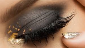 smokey eye with gold leaf makeup you